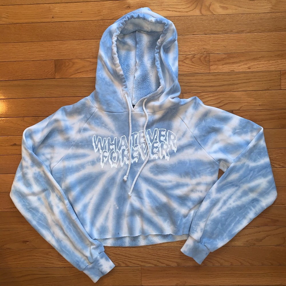 Forever 21 Graphic Tie Dye Cropped Hoodie